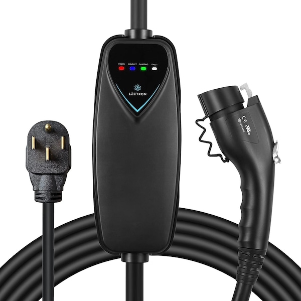Lectron Level 2 EV Charger - ETL Certified, 240V, 40 Amp, NEMA 14-50 Plug, 16 ft Extension Cord LECHG14-50-40ABLKUS - main
